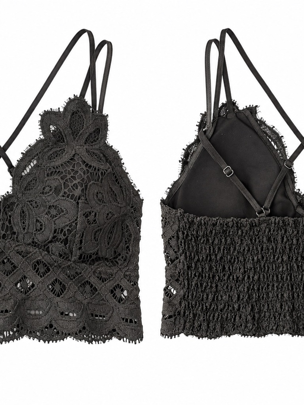 Black Lace Bralette with Adjustable Straps